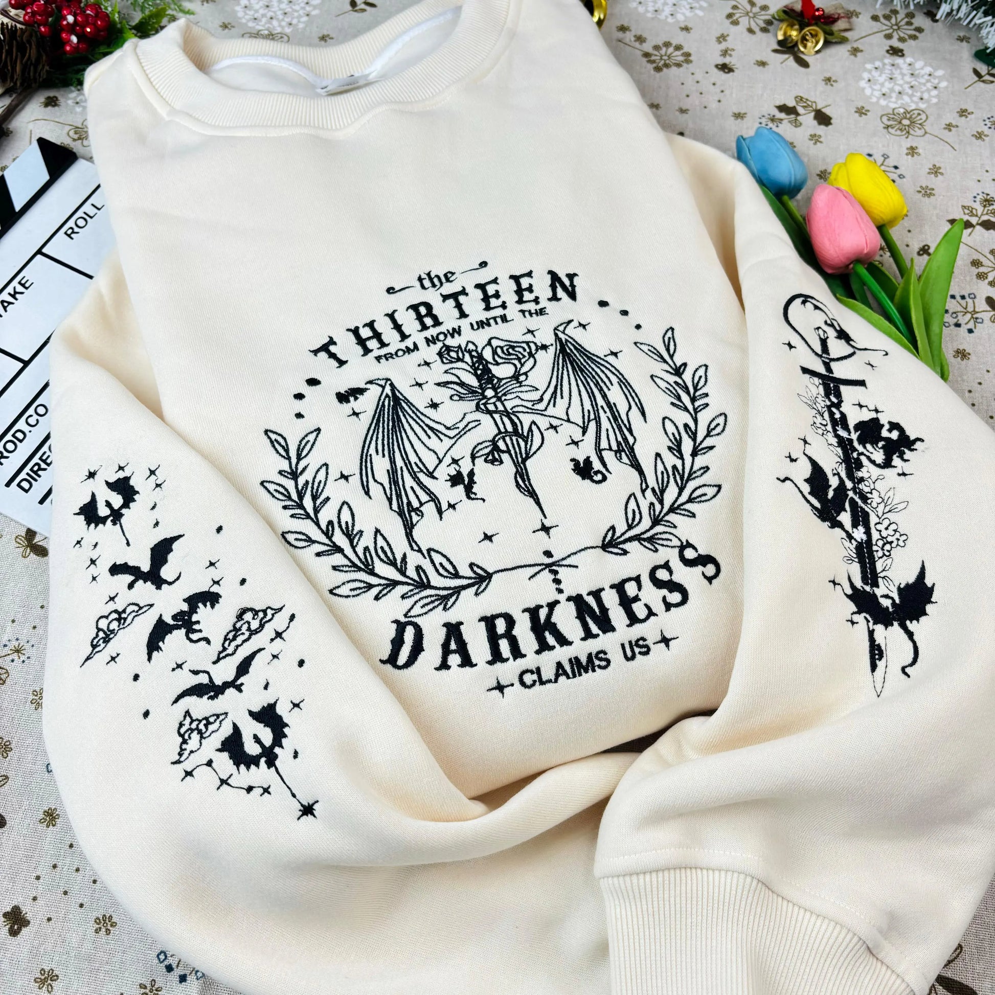 The Thirteen Throne Of Glass Embroidered Sweatshirt, From Now Until the Darkness Claims Us Embroidered Shirt, Fastastic Reader