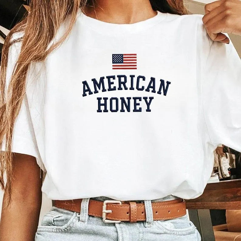 United States of America Embroidered Sweatshirt – Patriotic USA Flag Hoodie or Tee, EST 1776 Independence