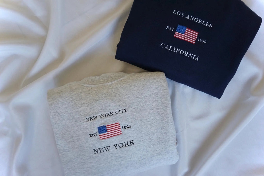 Embroidered City Crewneck Sweatshirt