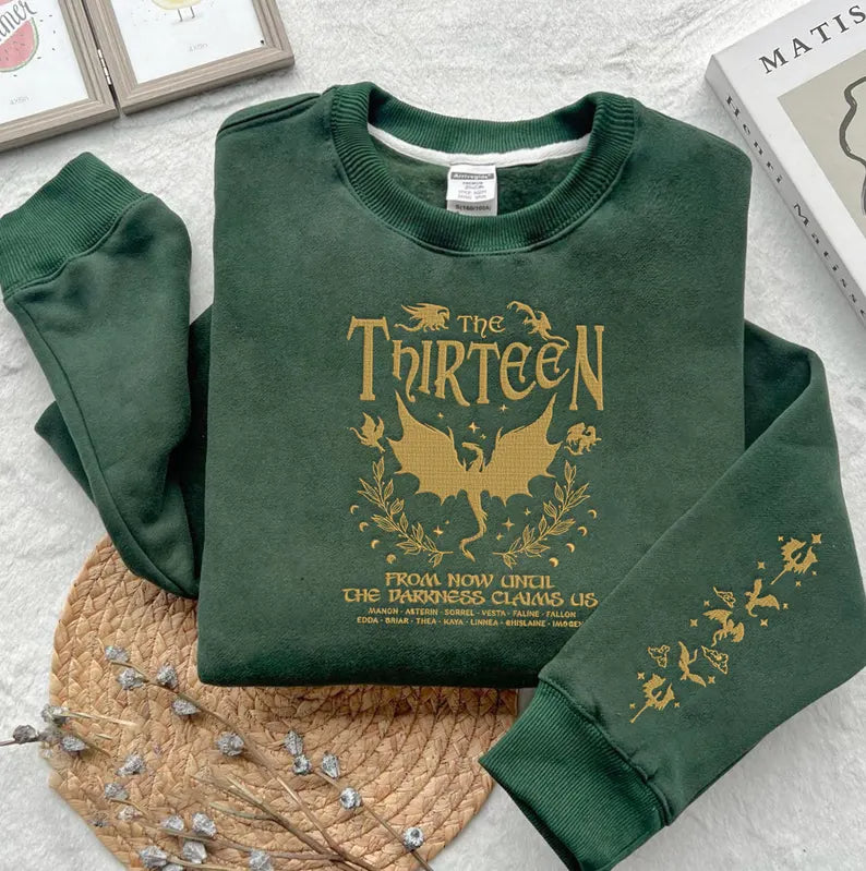 Embroidered TOG The Thirteen Sweatshirt, From Now Until the Darkness Claims Us Embroidered Shirt
