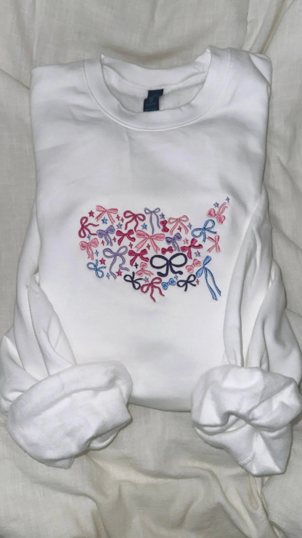 United Bows of America Embroidered Sweatshirt, States sweatshirt, American Girlie Bows, Map