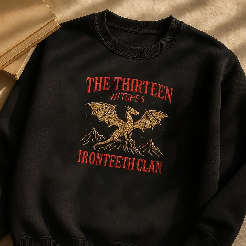 The Thirteen Embroidered Sweatshirt, Throne Of Glass Shirt, Manon Blackbeak, Ironteeth Witches, Dorian Havilliard