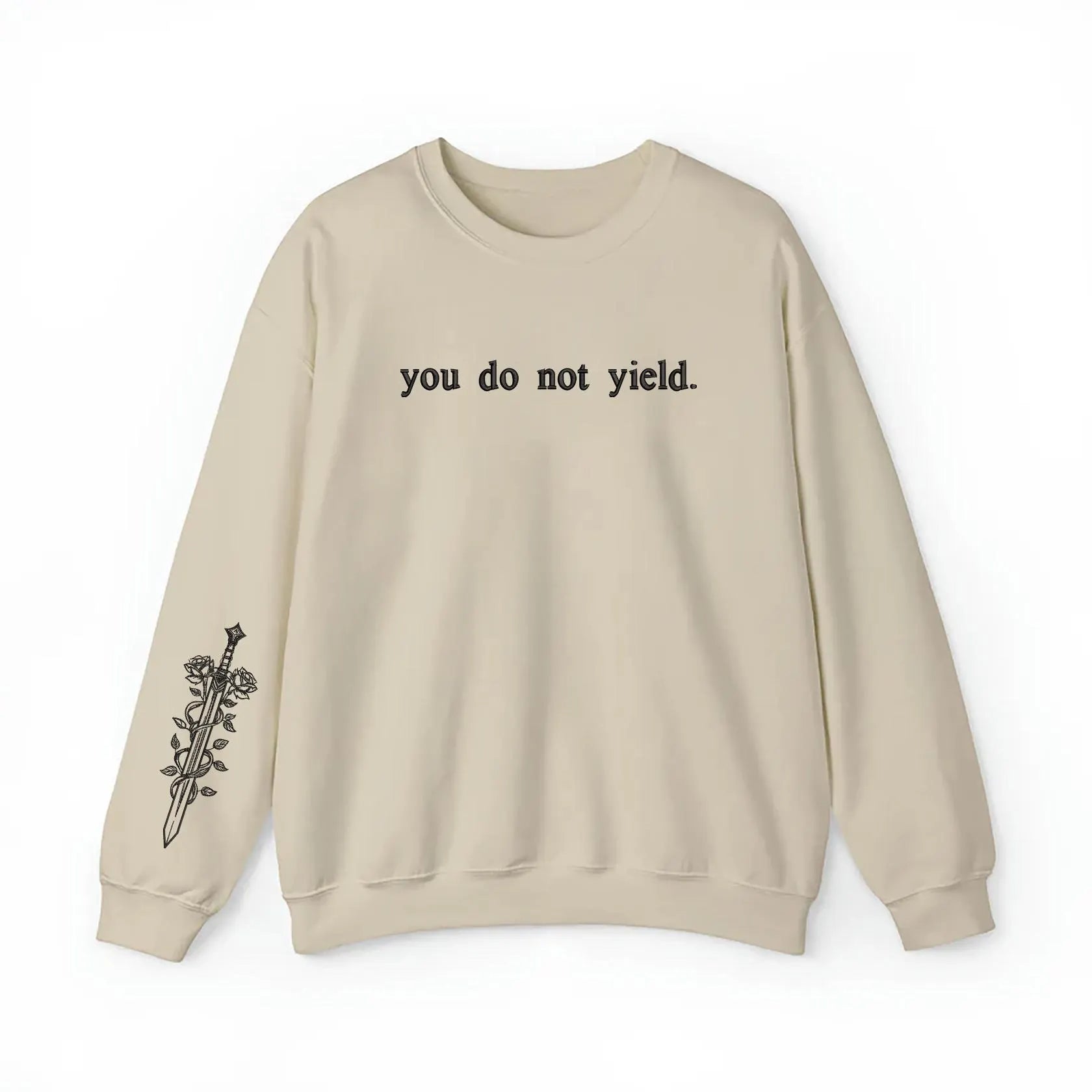 You Do Not Yield - Embroidered Sweater Inspired by Throne of Glass, Fantasy Bookish Gift, TOG Shirt, Aelin Galathynius, Sjm