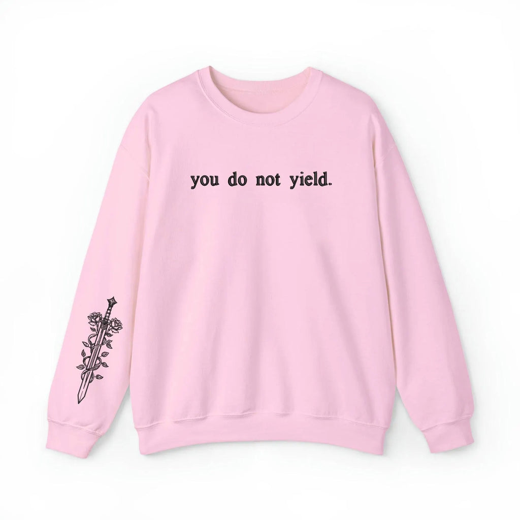 You Do Not Yield - Embroidered Sweater Inspired by Throne of Glass, Fantasy Bookish Gift, TOG Shirt, Aelin Galathynius, Sjm