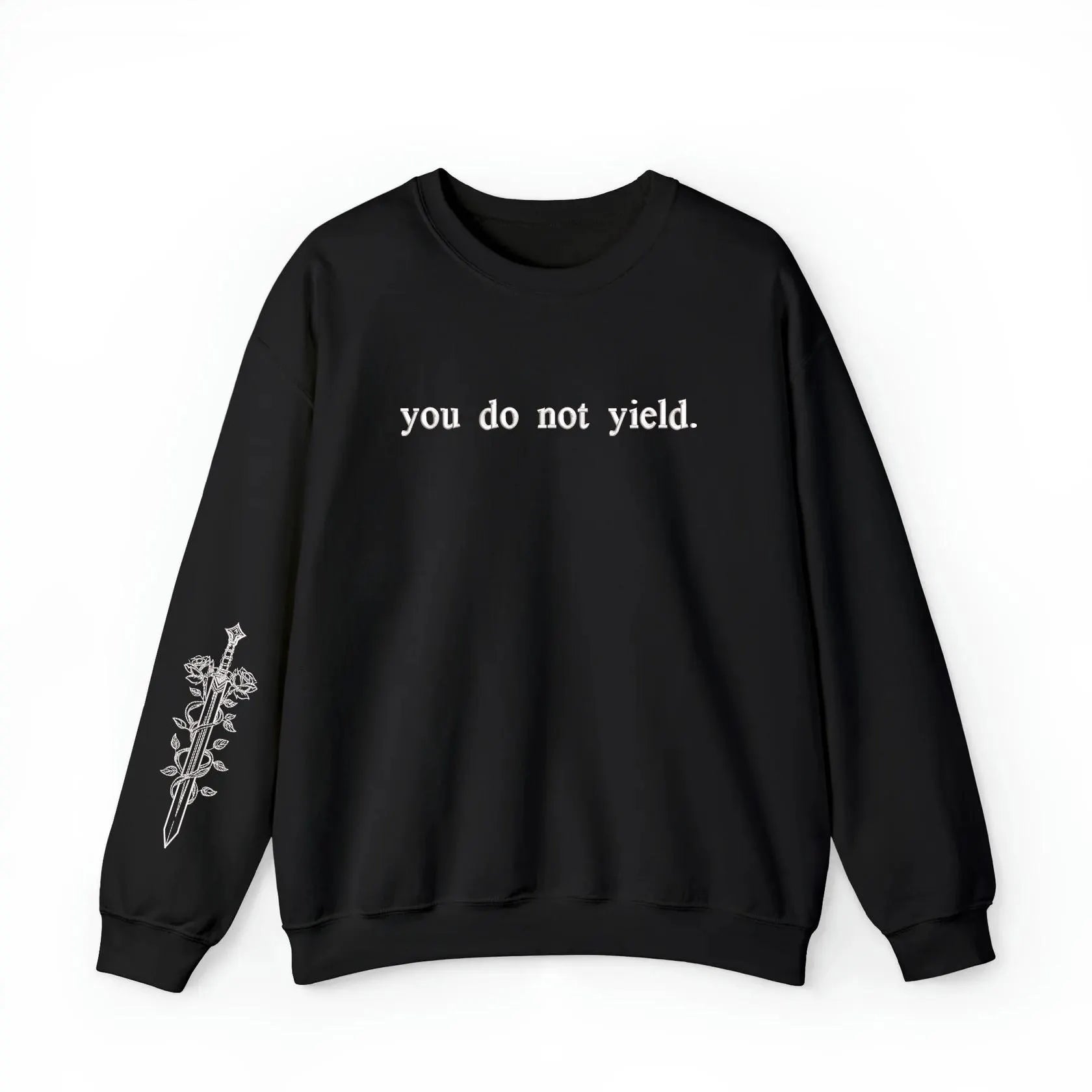 You Do Not Yield - Embroidered Sweater Inspired by Throne of Glass, Fantasy Bookish Gift, TOG Shirt, Aelin Galathynius, Sjm