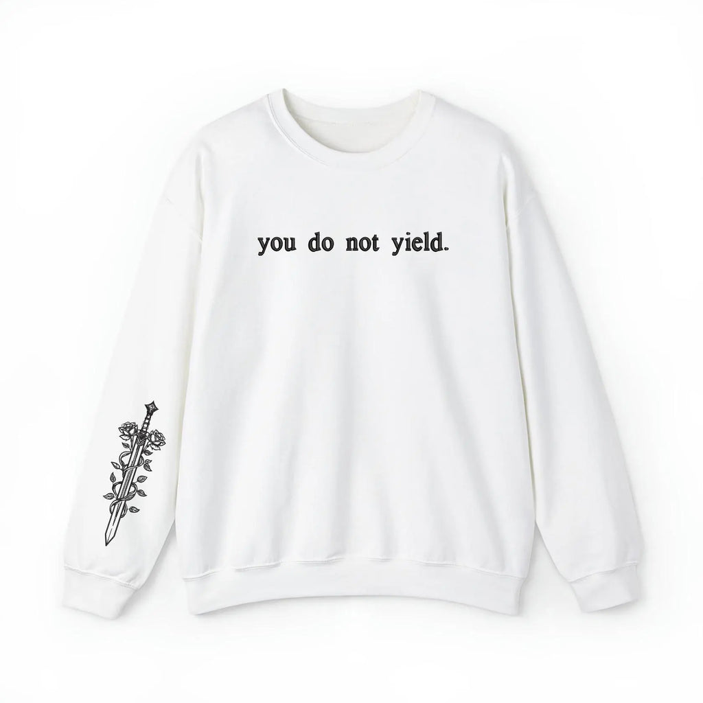 You Do Not Yield - Embroidered Sweater Inspired by Throne of Glass, Fantasy Bookish Gift, TOG Shirt, Aelin Galathynius, Sjm