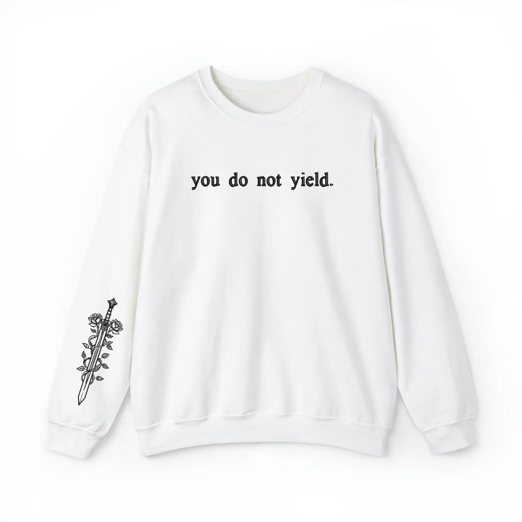 You Do Not Yield - Embroidered Sweater Inspired by Throne of Glass, Fantasy Bookish Gift, TOG Shirt, Aelin Galathynius, Sjm
