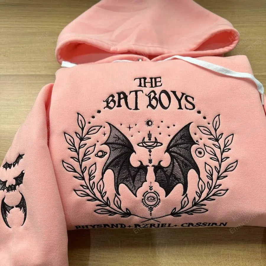 The Bat Boys Embroidered T-shirt, Acotar Bookish Sweatshirt, Illyrians Night Court Hoodie, Court Of Thorns And Roses Rhysand