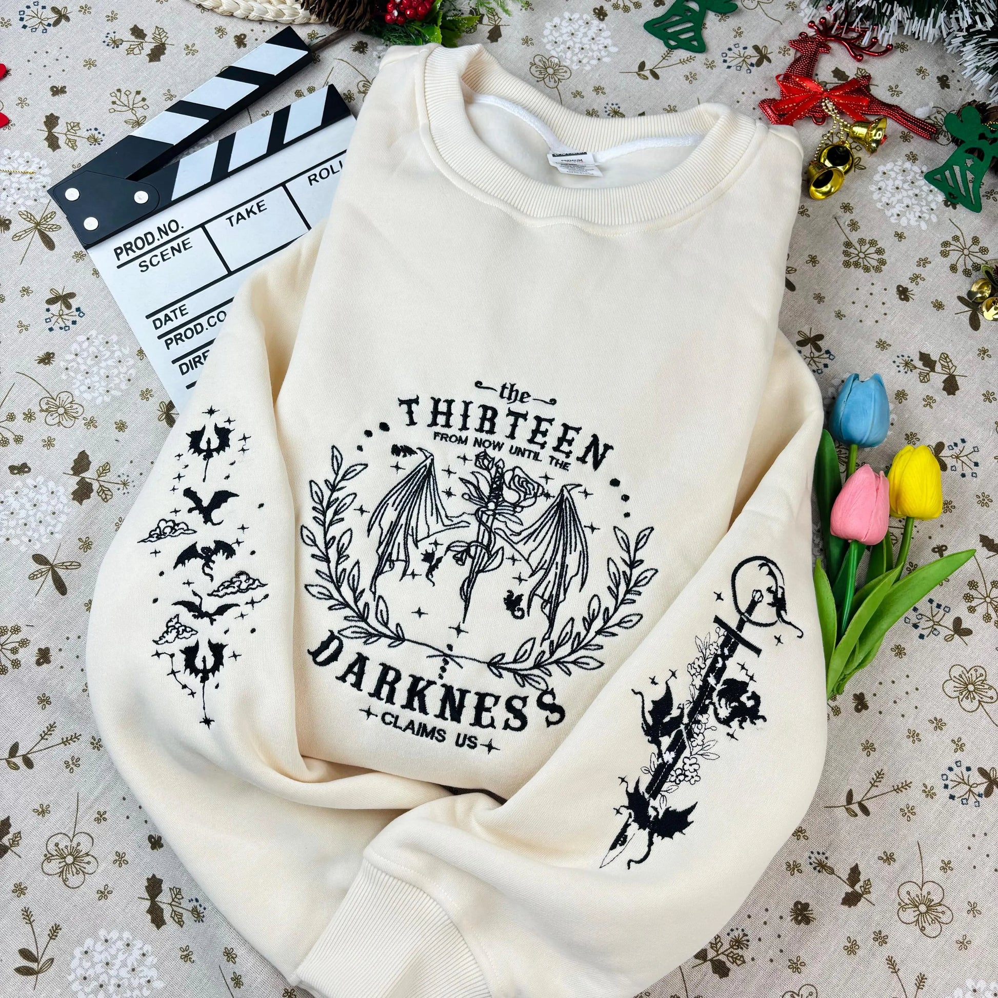 The Thirteen Throne Of Glass Embroidered Sweatshirt, From Now Until the Darkness Claims Us Embroidered Shirt, Fastastic Reader