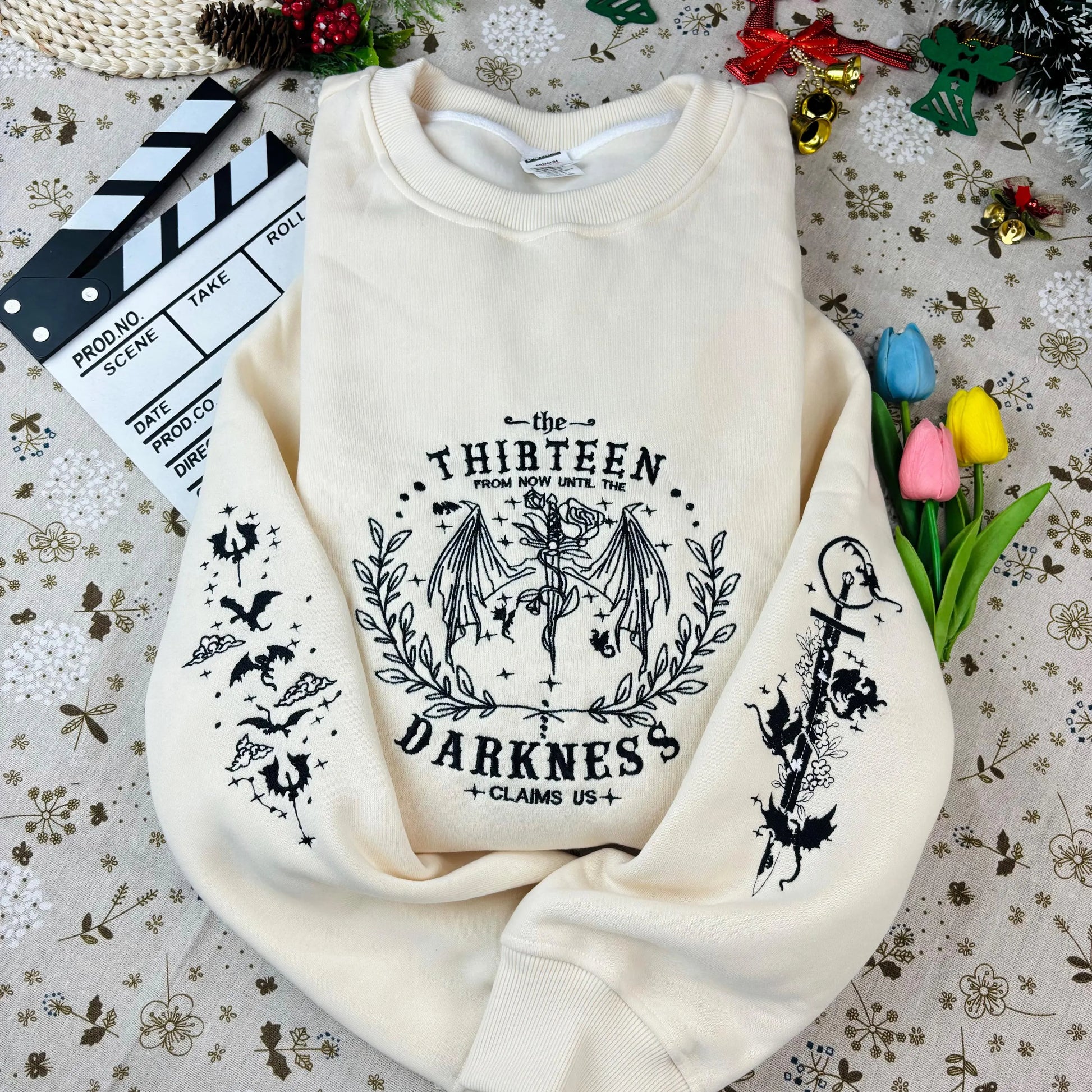 The Thirteen Throne Of Glass Embroidered Sweatshirt, From Now Until the Darkness Claims Us Embroidered Shirt, Fastastic Reader