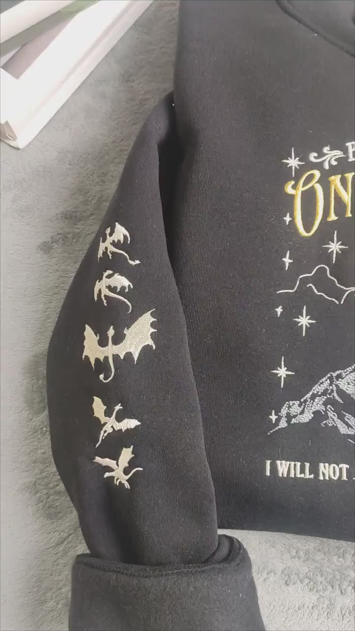 Onyx Storm Brave The Dark Embroidered Sweatshirt, Fourth Wingg Embroidered Hoodie, Basgiath War Collegee Embroidered Shirt