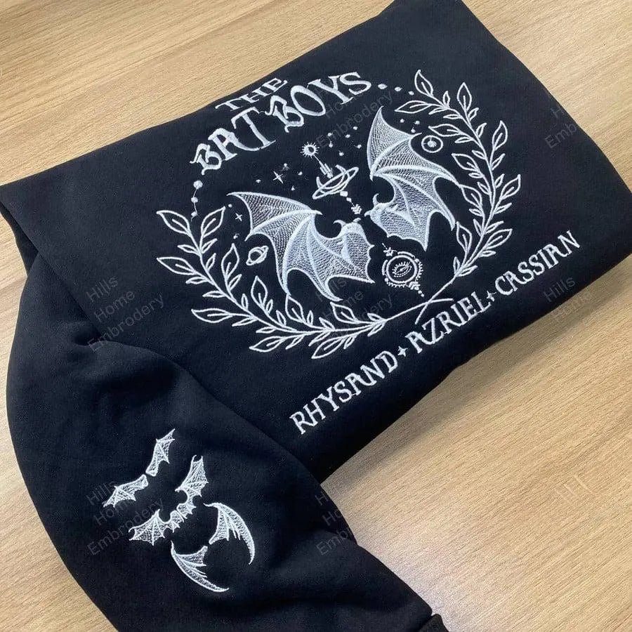 The Bat Boys Embroidered T-shirt, Acotar Bookish Sweatshirt, Illyrians Night Court Hoodie, Court Of Thorns And Roses Rhysand